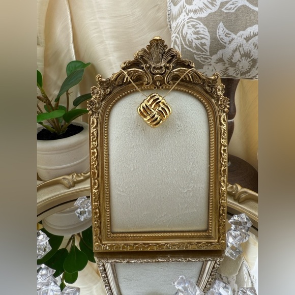 18K Gold Plated Sculptural Knot Pendant Necklace – Stainless Steel - Picture 3 of 9